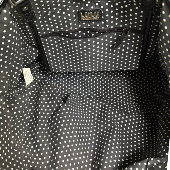 Lulu Guinness London Sights Beach Tote - Black/White - 20" w x 13" h x 5.5" d - Picture 13 of 13